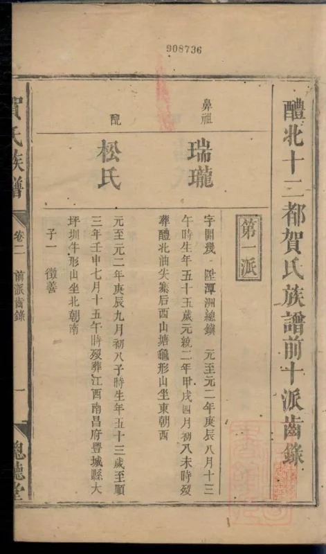 湖南醴陵贺氏族谱（聪听堂）-噜噜咕